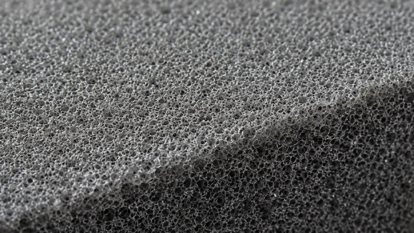 Cell structure of an injected polyurethane foam